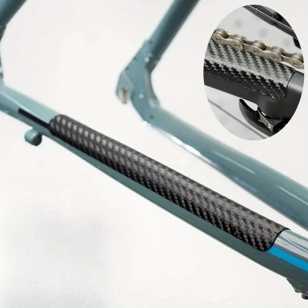 Chainstay Protector Wrap - Bicycle Chain Protector Black Carbon Fiber