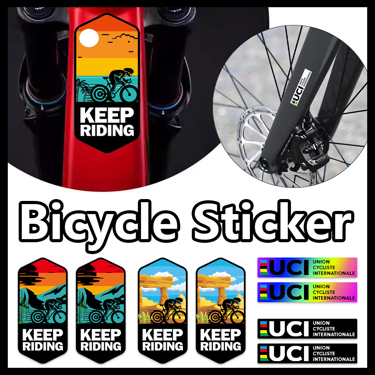 UCI Keep Riding Sticker Set 1S - Mountain Biking Uci 评论和价格